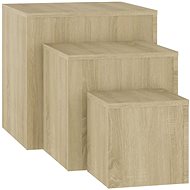 SHUMEE 3 ks dub sonoma, dřevotříska - Side Table
