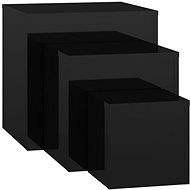 SHUMEE 3 ks černý s vysokým leskem, dřevotříska  - Side Table