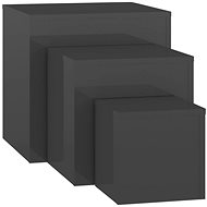 SHUMEE 3 ks šedý s vysokým leskem, dřevotříska  - Side Table