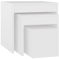 SHUMEE hnízdový s úložným prostorem 3 ks bílý, dřevotříska - Side Table