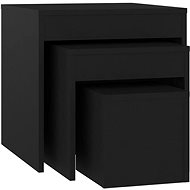 SHUMEE hnízdový s úložným prostorem 3 ks černý, dřevotříska - Side Table