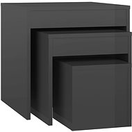 SHUMEE hnízdový s úložným prostorem 3 ks šedý s vysokým leskem, dřevotříska - Side Table