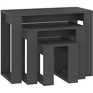 SHUMEE 2 hnízdový 3 ks šedý, dřevotříska - Side Table