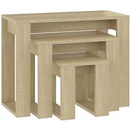 SHUMEE 2 hnízdový 3 ks dub sonoma, dřevotříska - Side Table