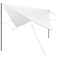 Sun sheet with poles, HDPE, square, 4x4 m, white - Shade Sail