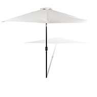 Parasol Sand White 3m with Steel Rod - Sun Umbrella
