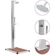 Garden shower with tray WPC stainless steel - Garden Shower