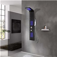 Shower Panel Set Aluminium 20 x 44 x 130cm Black - Shower Panel