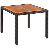 Garden Table 90x90x75cm Polyrattan and Solid Acacia Wood - Garden Table
