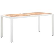 Garden Table White 150 x 90 x 75cm Polyratan and Solid Acacia - Garden Table