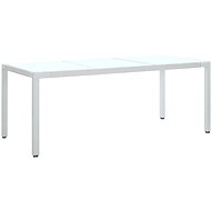 Garden Table White 190 x 90 x 75cm Polyratan - Garden Table
