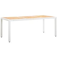 Garden Table White 190 x 90 x 75cm Polyrattan and Solid Acacia - Garden Table