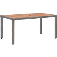 Garden Table, Grey 150 x 90 x 75cm Polyrattan and Solid Acacia - Garden Table
