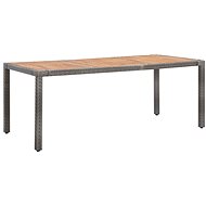 Garden Table Grey 190 x 90 x 75cm Polyrattan and Solid Acacia - Garden Table