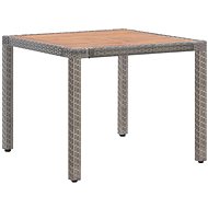 Garden Table Grey 90 x 90 x 75cm Polyrattan and Solid Acacia - Garden Table