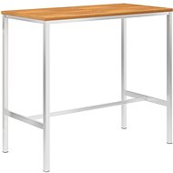 Bar table 120 x 60 x 105 cm solid acacia and stainless steel - Garden Table