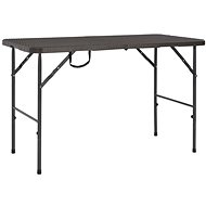 Folding garden table brown 120x60x74 cm HDPE rattan look - Garden Table