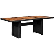 Garden Dining Table Black 200 x 100 x 74 cm Polyratan - Garden Table