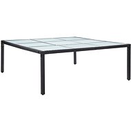 Garden Dining Table Black 200 x 200 x 74cm Polyrattan - Garden Table