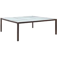 Garden Dining Table Brown 200 x 200 x 74cm Polyratan - Garden Table