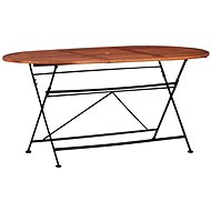 Garden Table 160 x 85 x 74cm Solid Acacia Wood Oval - Garden Table