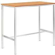 Bar table 120 x 60 x 105 cm solid teak and stainless steel - Garden Table