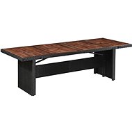 Garden Table 240x90x74cm Polyrattan and Solid Acacia Wood - Garden Table