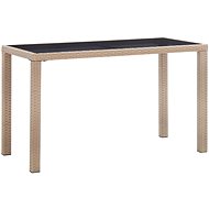 Garden Table Beige 123 x 60 x 74cm Polyrattan - Garden Table