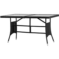 Garden Table Black 140 x 80 x 74cm Polyratan - Garden Table