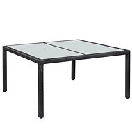 Garden Table Black 150 x 90 x 75cm Polyratan - Garden Table