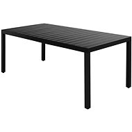 Garden Table Black 185 x 90 x 74cm Aluminium and WPC - Garden Table