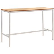 Bar table 160 x 60 x 105 cm solid teak and stainless steel - Garden Table