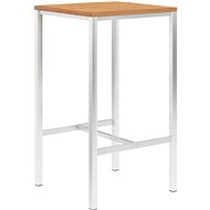 Bar table 60 x 60 x 105 cm solid teak and stainless steel - Garden Table
