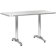 Garden Table Silver 120 x 60 x 70cm Aluminium - Garden Table