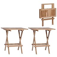 Folding Bistro Tables 2 pcs 60 x 60 x 65cm Solid Teak - Garden Table