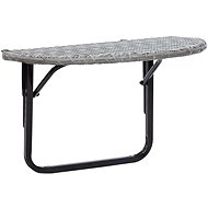 Balcony table gray 60 x 60 x 50 cm polyratan - Garden Table
