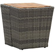 Tea table gray 41,5x41,5x43 cm polyrattan and massive acacia - Garden Table