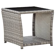 Coffee table gray 45 x 45 x 40 cm polyrattan and glass - Garden Table