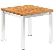 Garden side table 45x45x38 cm solid acacia stainless steel - Garden Table