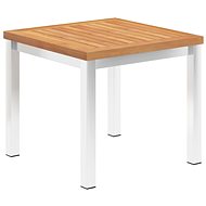 Garden side table 45x45x38 cm solid teak and stainless steel - Garden Table