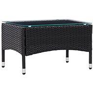 Coffee table black 60 x 40 x 36 cm polyratan - Garden Table