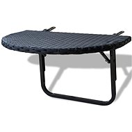 Balcony table 60 x 60 x 32 cm black polyrattan - Garden Table