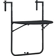 Hanging table for balcony black 60x64x83,5 cm plastic imitation rattan - Garden Table