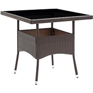 Garden Dining Table Brown Polyrattan - Garden Table