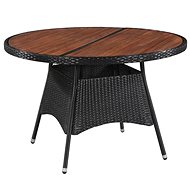 Garden Table 115 x 74cm Polyrattan and Solid Acacia Wood - Garden Table