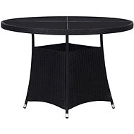 Garden Table Black 110 x 74cm Polyratan - Garden Table