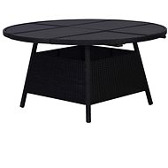 Garden Table Black 150 x 74cm Polyratan - Garden Table