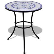 Bistro stolík modrý a biely 60 cm mozaika - Záhradný stôl