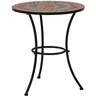 Mosaic bistro table orange-gray 60 cm ceramic - Garden Table