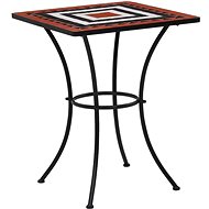 Mosaic bistro table terracotta-white 60 cm ceramic - Garden Table